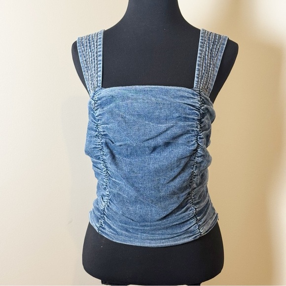 PILCRO ANTHROPOLOGIE Ruched Square-Neck Top S - Picture 5 of 10